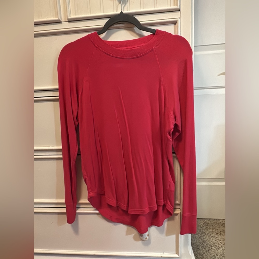 Women's Red Long Sleeve Top